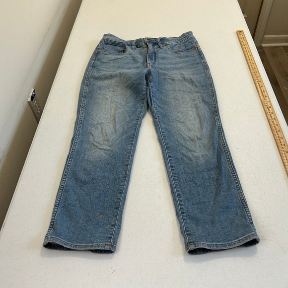 Madewell Denim - Madewell Stovepipe Jeans 27P Medium Wash Blue High Rise Straight Leg Denim
